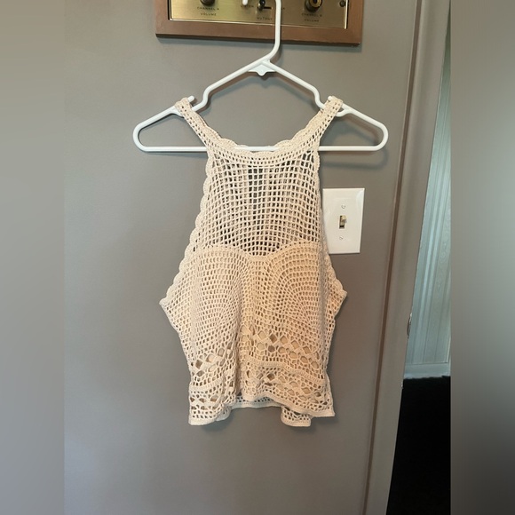 Anthropologie Cream Crochet Top - Picture 1 of 4